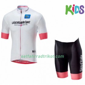 Set Weißes Fahrradtrikot + Radhose Kurze + Radhose Kurze 2018 Giro d'Italia Kinder